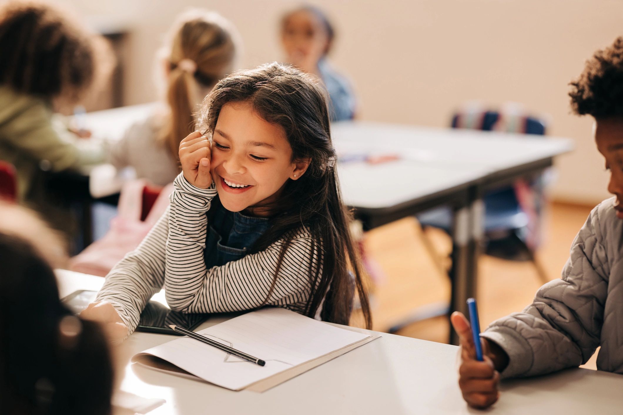 Young student participating in a creative learning environment