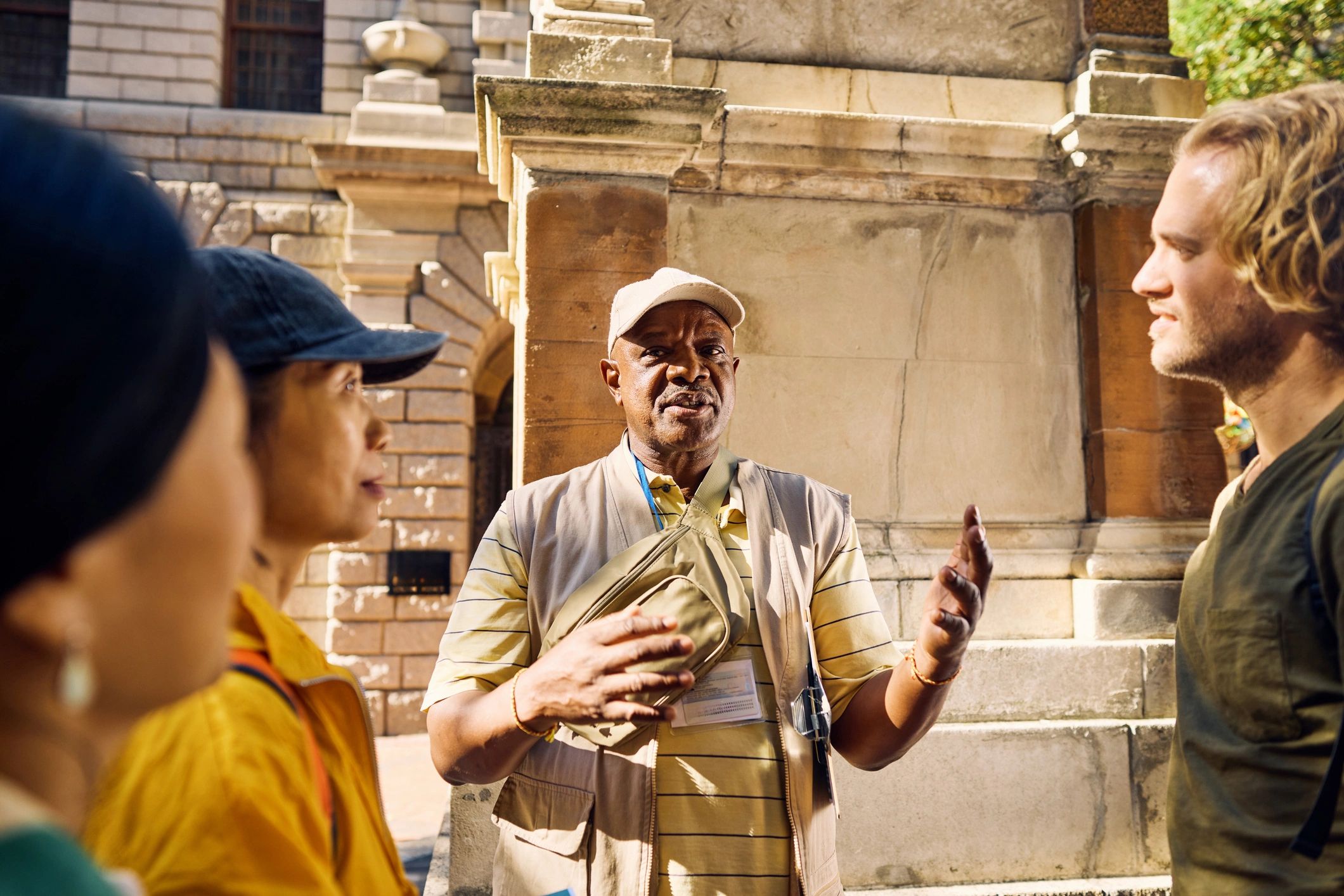 Community heritage tour group outdoors
